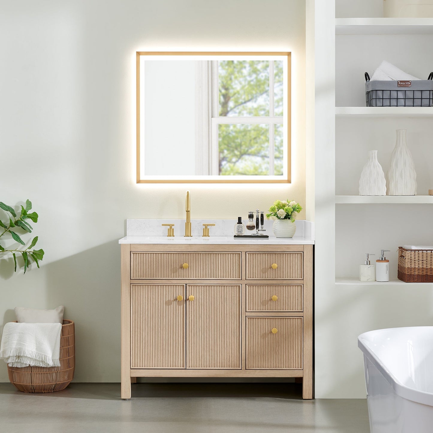 Altair Designs Cerrito 42" single vanity with top - 567042-BK-GW-NM