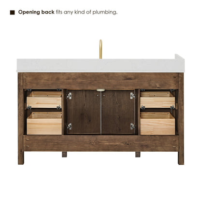 Altair Designs 60" double vanity with top - 567060-NK-GW-NM