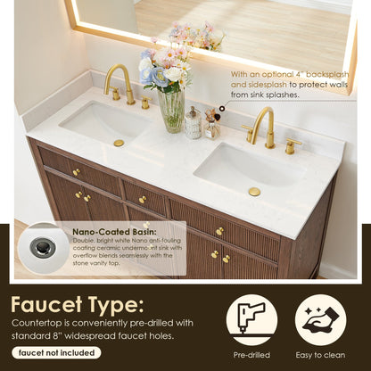 Altair Designs 60" double vanity with top - 567060-NK-GW-NM