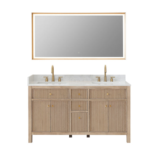 Altair Designs 60" double vanity with top - 567060-NK-GW-NM