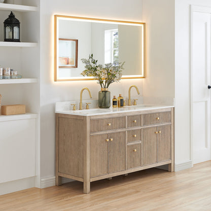 Altair Designs 60" double vanity with top - 567060-NK-GW-NM