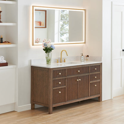 Altair Designs Cerrito 60" single vanity with top - Altair Designs Cecil 36"/48"/60"/72" single/double vanity with top - 590036-WO-GW-NM
