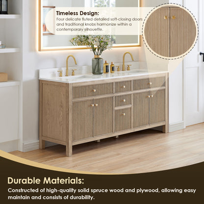 Cerrito 72" double vanity with top