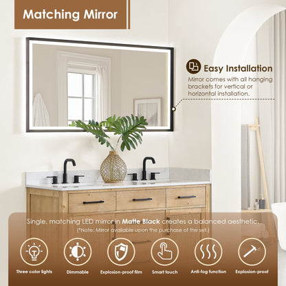 Altair Designs Salome 36"/48"/60"/72"/84" single/double vanity with top - 571036-WF-GW-NM