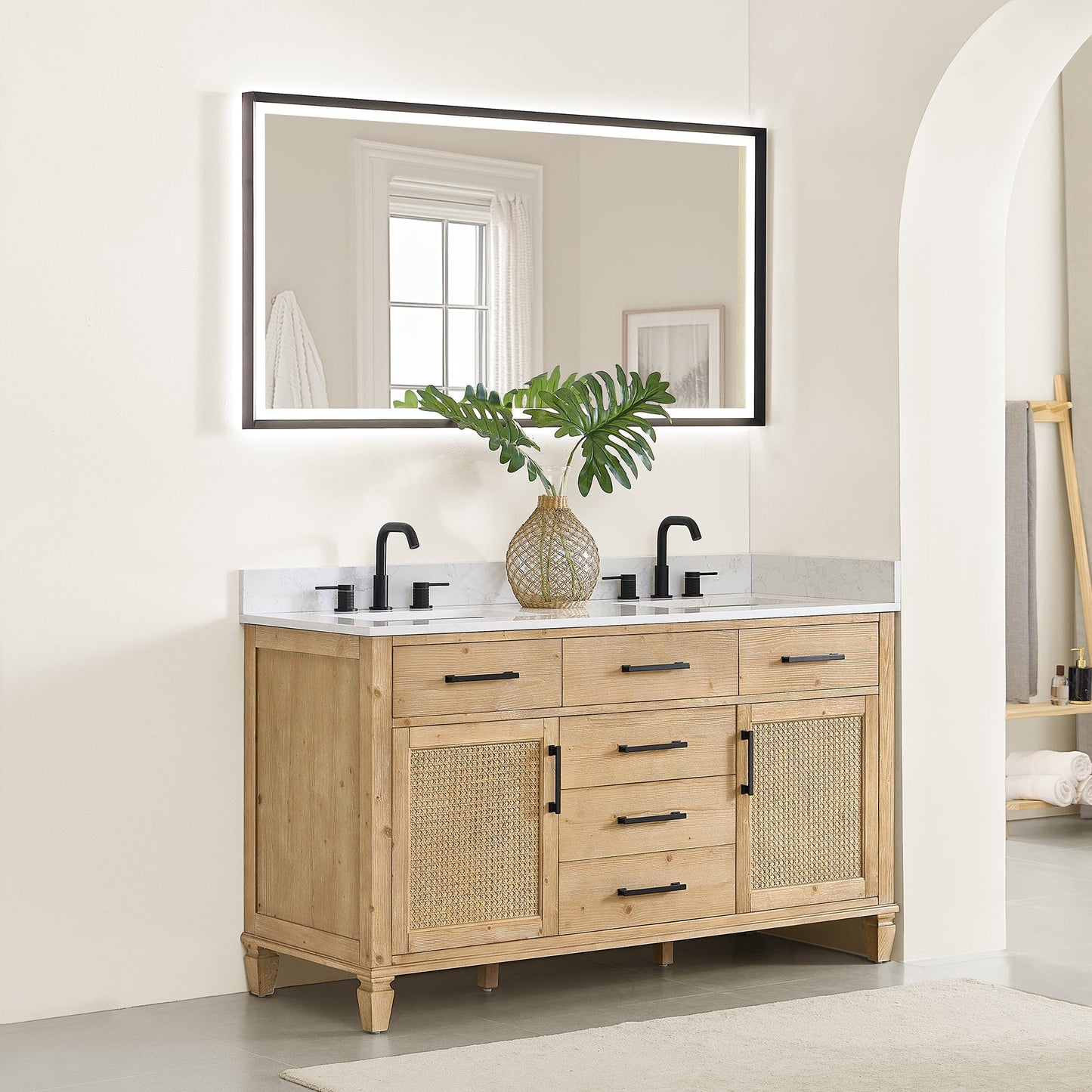 Altair Designs Salome 36"/48"/60"/72"/84" single/double vanity with top - 571036-WF-GW-NM