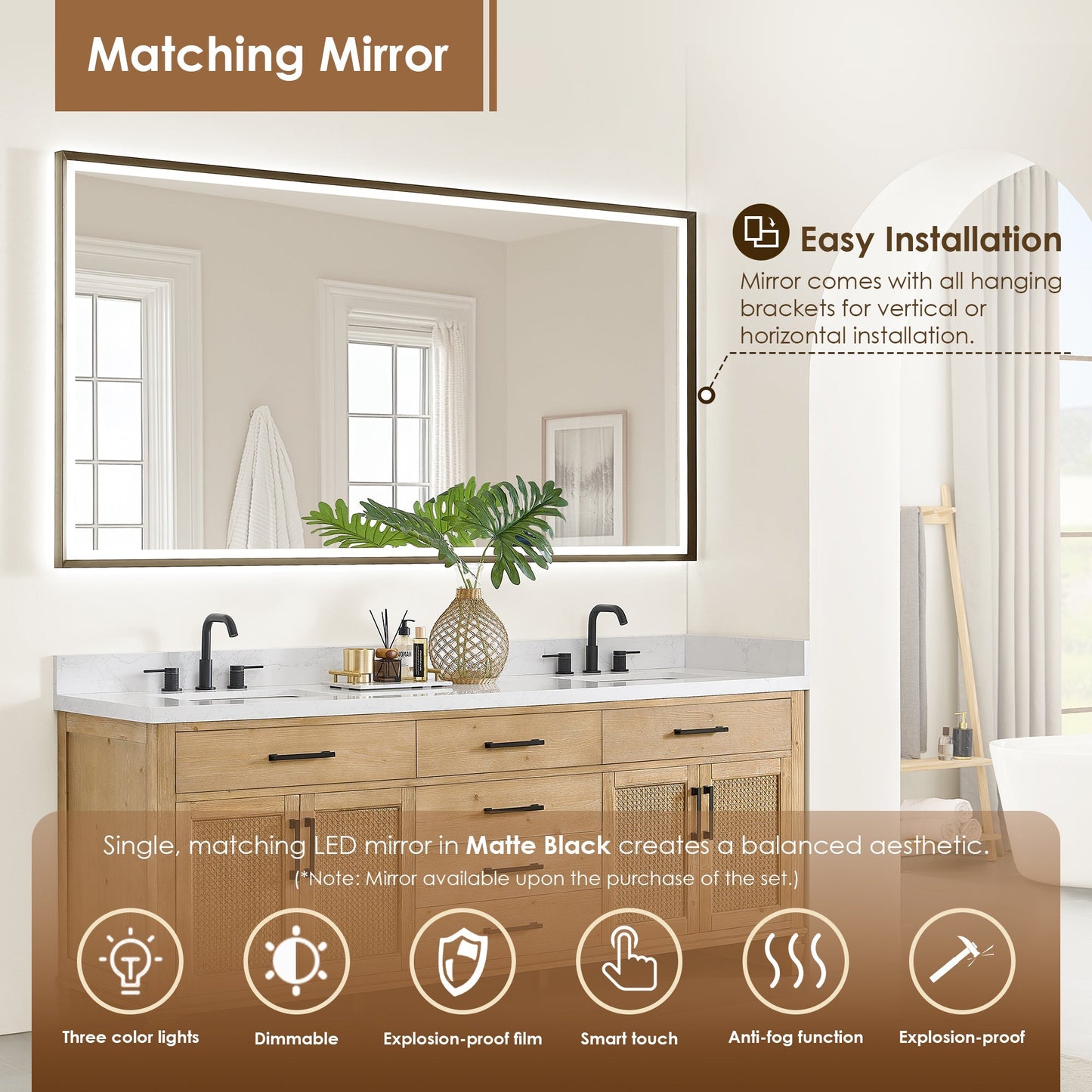 Altair Designs Salome 36"/48"/60"/72"/84" single/double vanity with top - 571036-WF-GW-NM