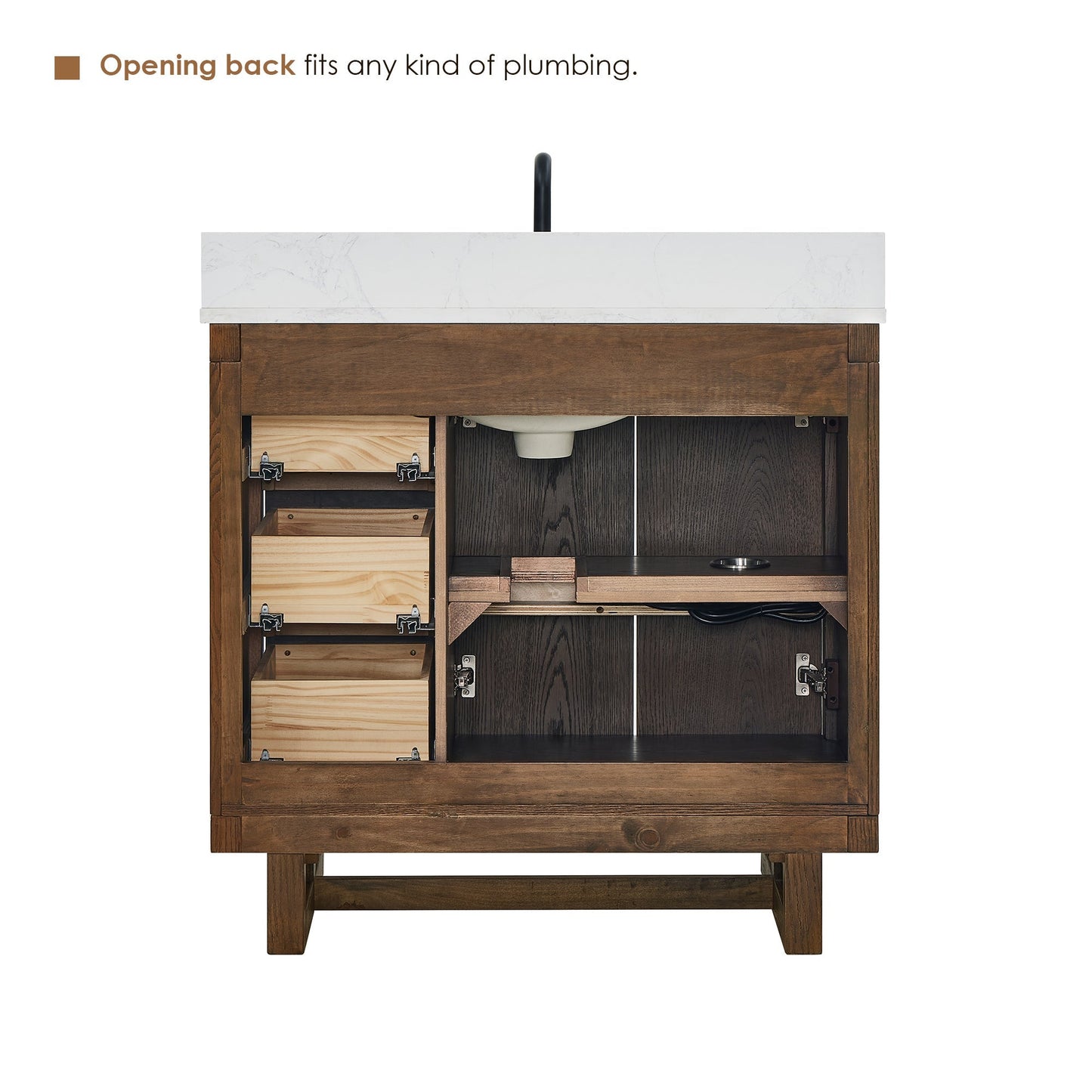 Altair Designs Mowry 36"/48"/60"/72" single/double vanity with top - 573036-BK-GW-NM Price