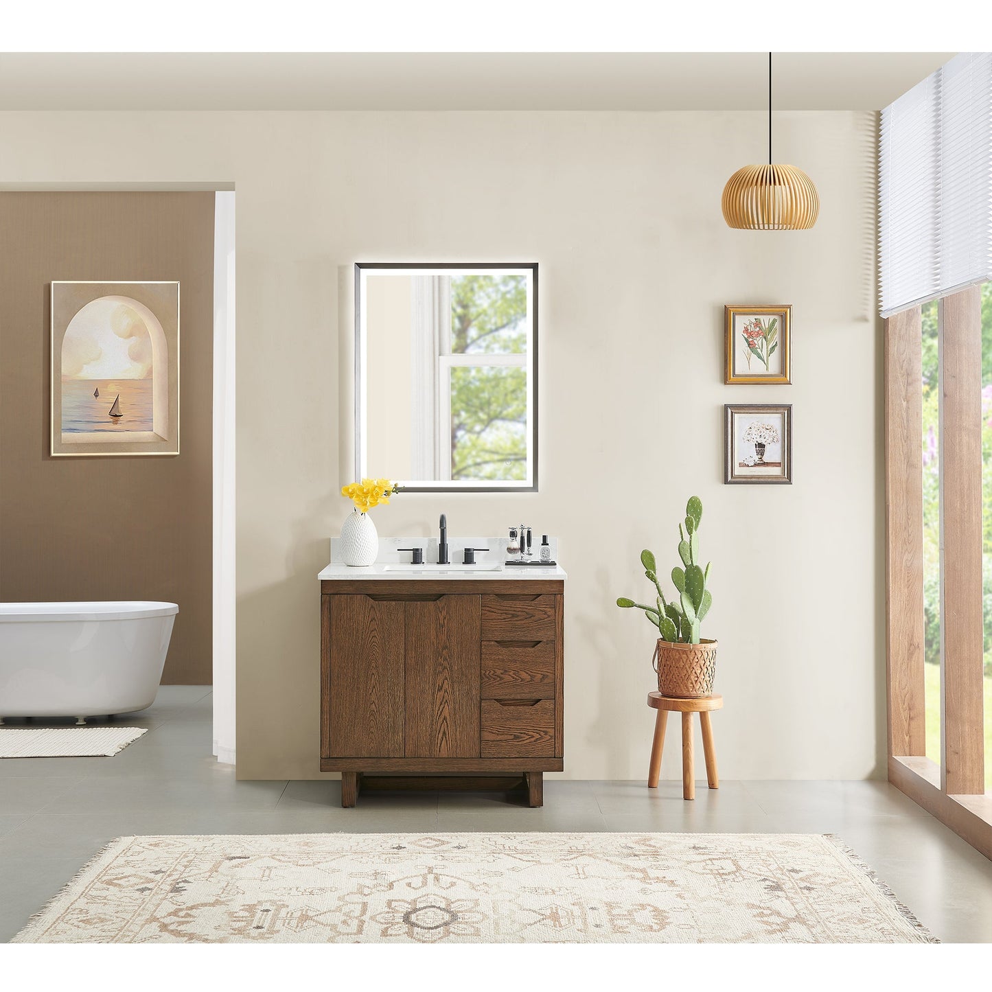 Altair Designs Mowry 36"/48"/60"/72" single/double vanity with top - 573036-BK-GW-NM Price