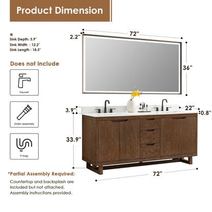 Altair Designs Mowry 36"/48"/60"/72" single/double vanity with top - 573036-BK-GW-NM Price