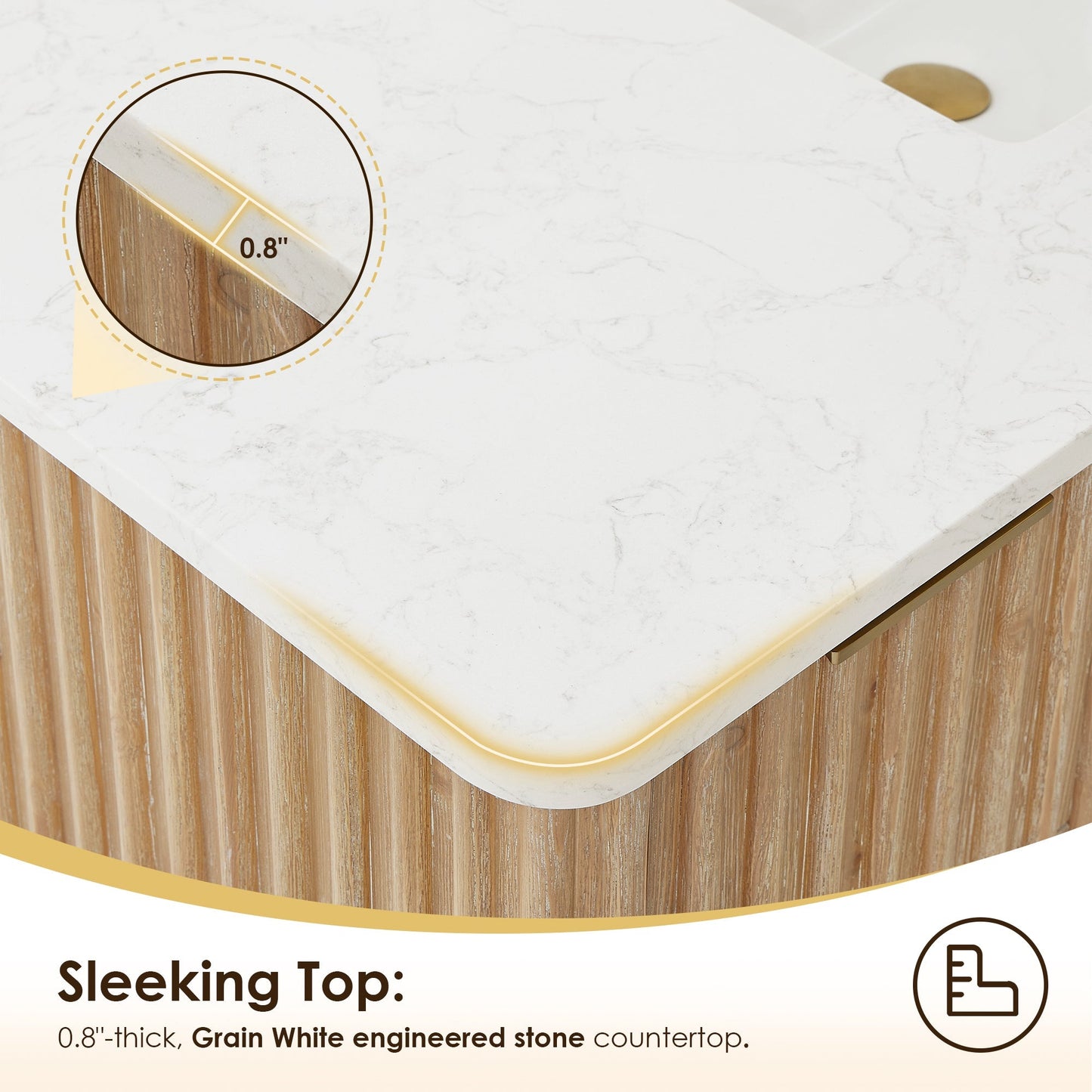 Altair Designs Sierra 36" single vanity with top - 575036-WL-GW-NM
