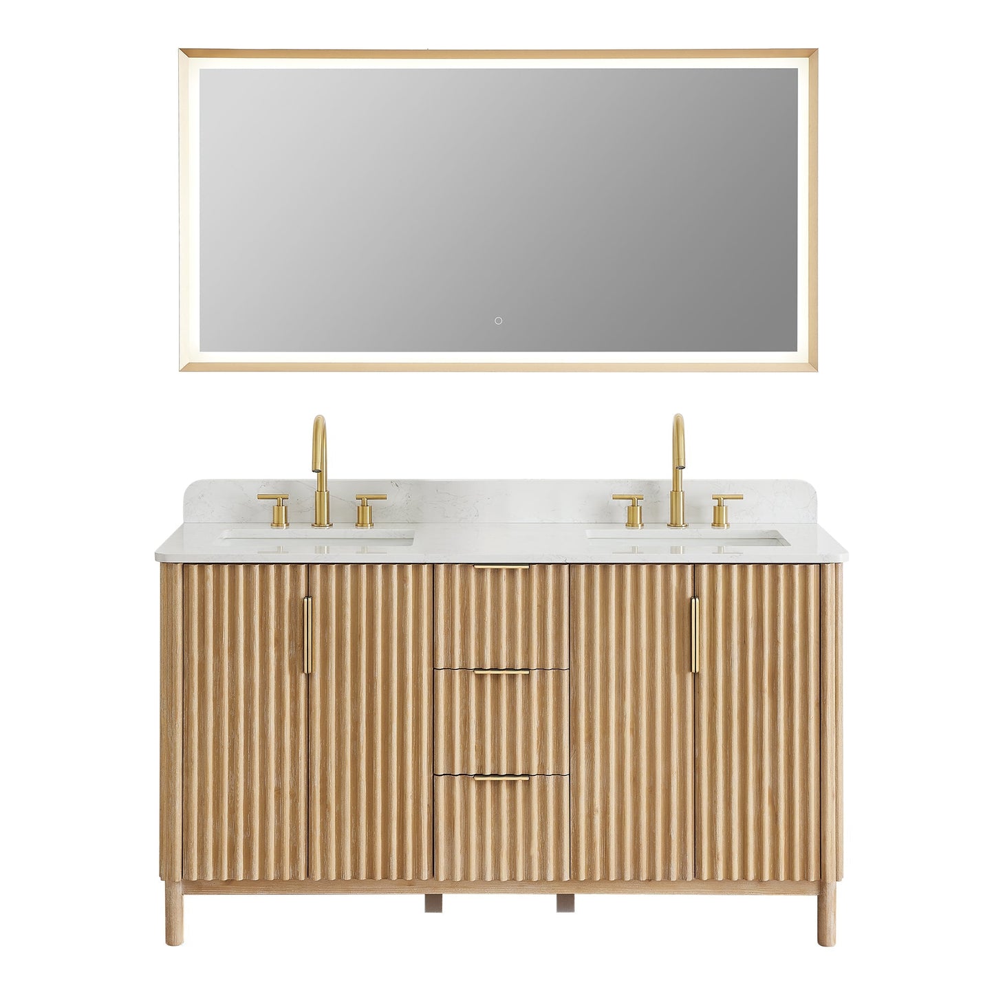 Altair Designs 60" double vanity with top - 575060-WL-GW-NM