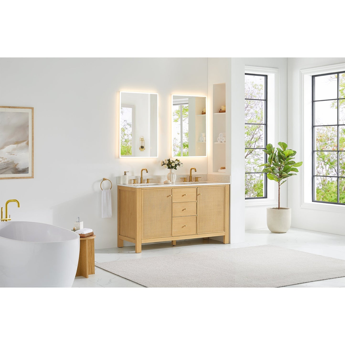 Altair Designs Cedar 36"/48"/60"/72" single/double vanity with top - 576036-NW-GW-NM