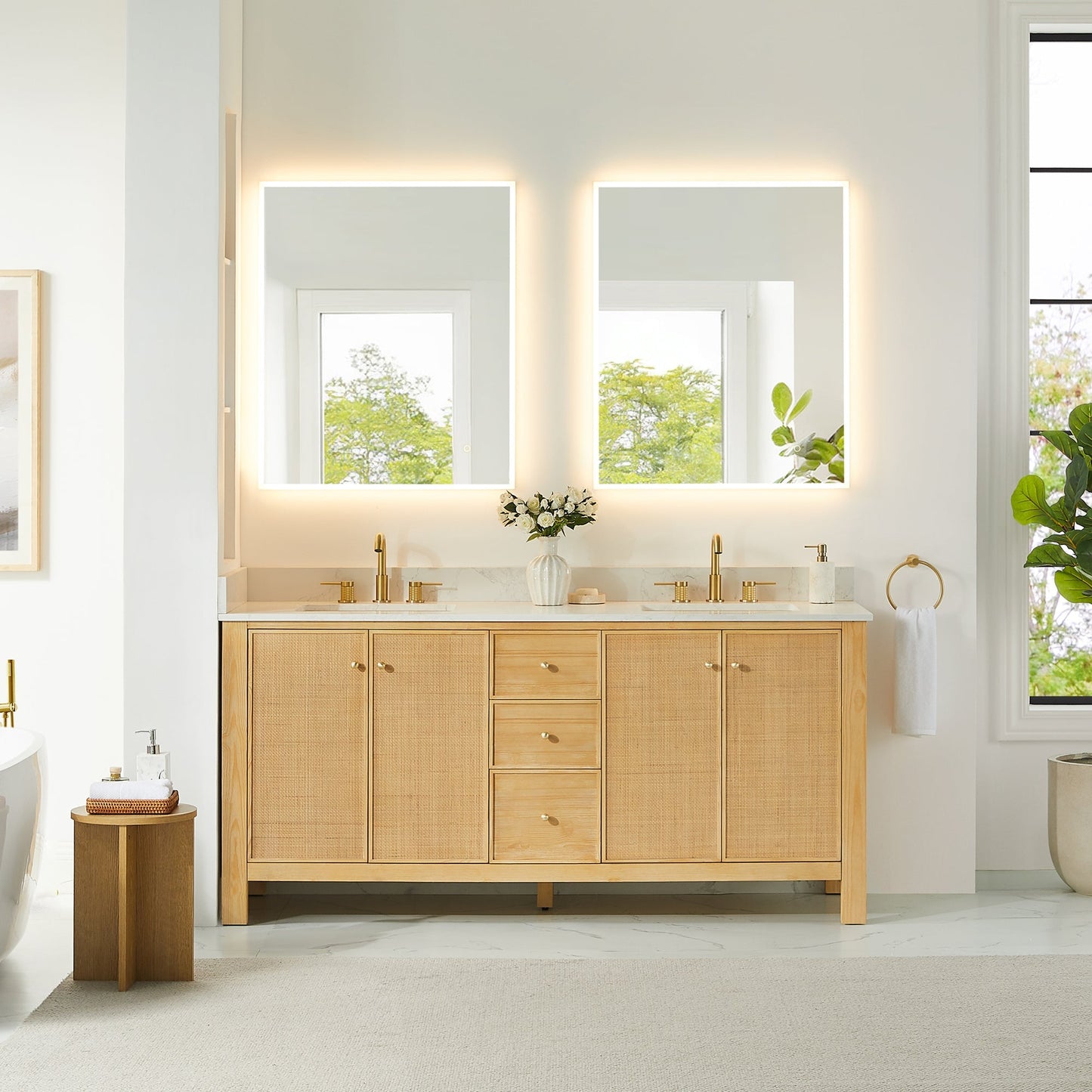 Altair Designs Cedar 36"/48"/60"/72" single/double vanity with top - 576036-NW-GW-NM