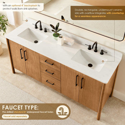 Altair Designs Velora 36"/48"/60"/72" single/double vanity with top - 578036-MB-GW-NM
