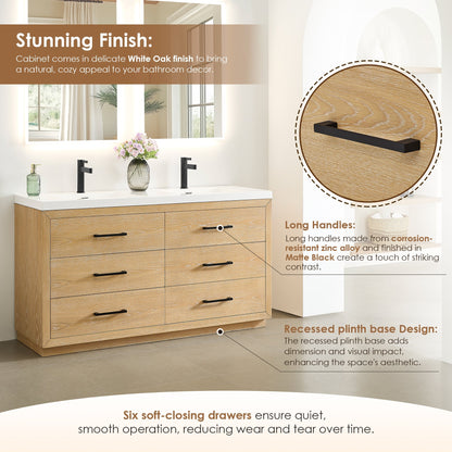 Altair Designs Sigrid 36"/48"/60"/72" single/double vanity with top - 579036-WO-WH-NM