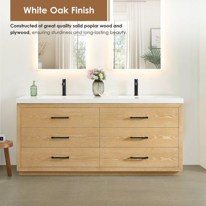 Altair Designs Sigrid 36"/48"/60"/72" single/double vanity with top - 579036-WO-WH-NM