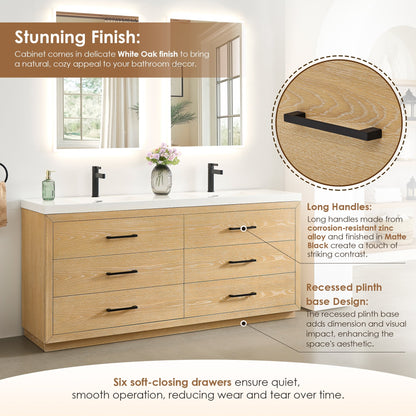 Altair Designs Sigrid 36"/48"/60"/72" single/double vanity with top - 579036-WO-WH-NM