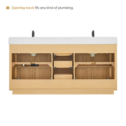 Altair Designs Clayton 72" double vanity with top - 580072-WL-GW-NM