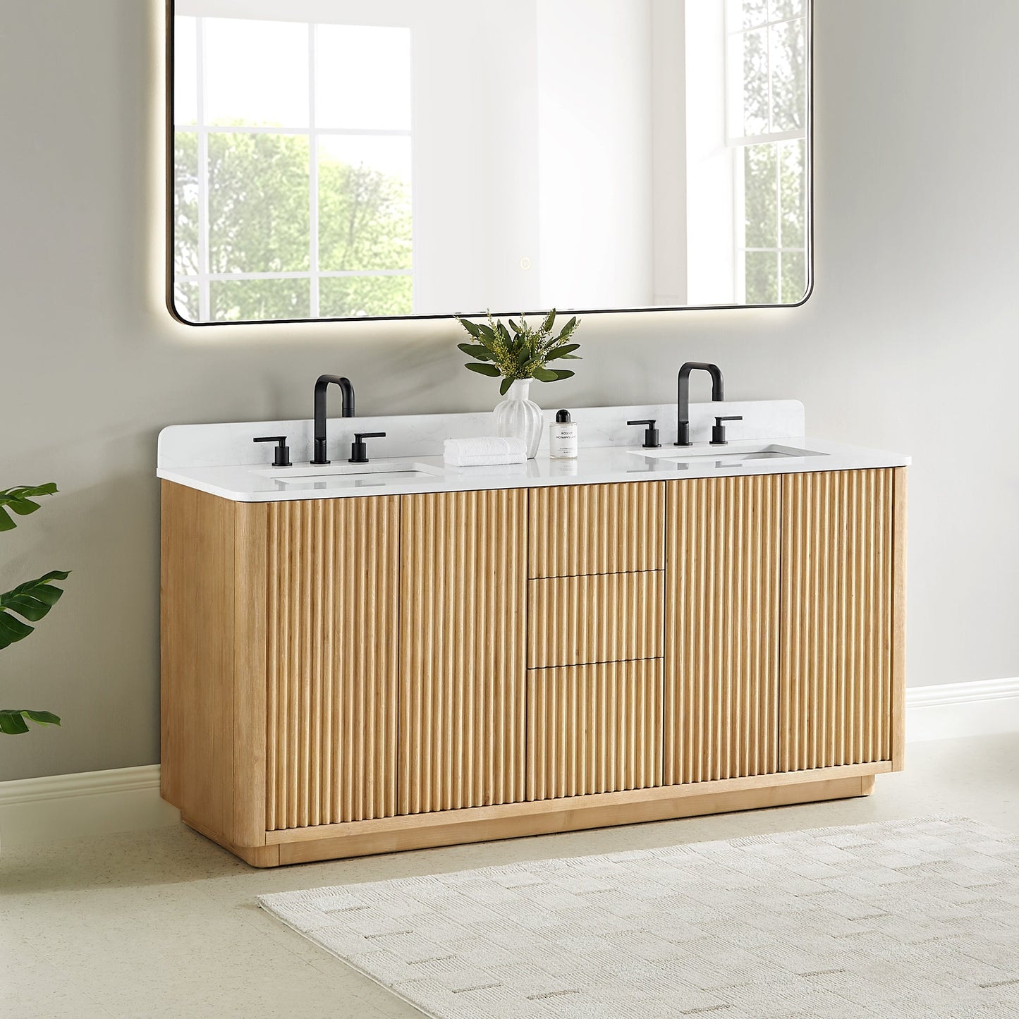 Altair Designs Clayton 72" double vanity with top - 580072-WL-GW-NM