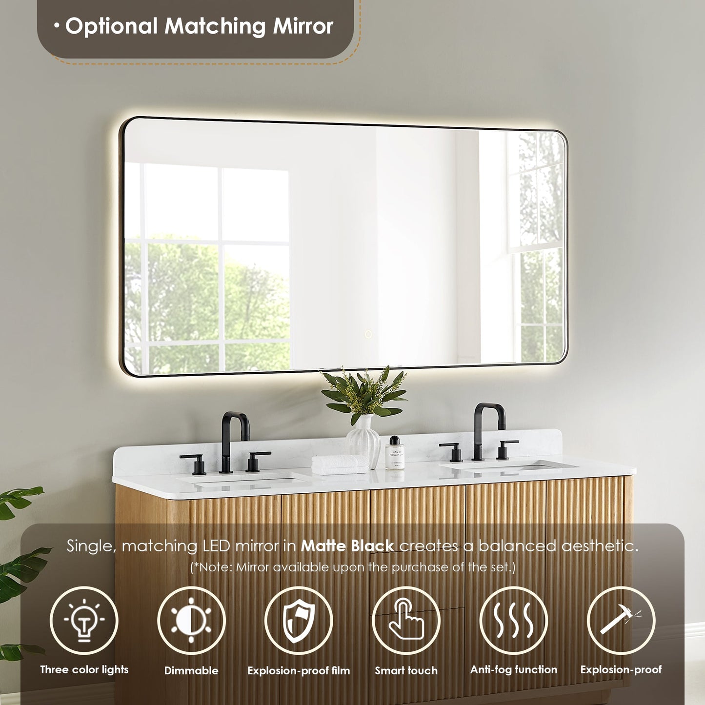 Altair Designs Clayton 72" double vanity with top - 580072-WL-GW-NM