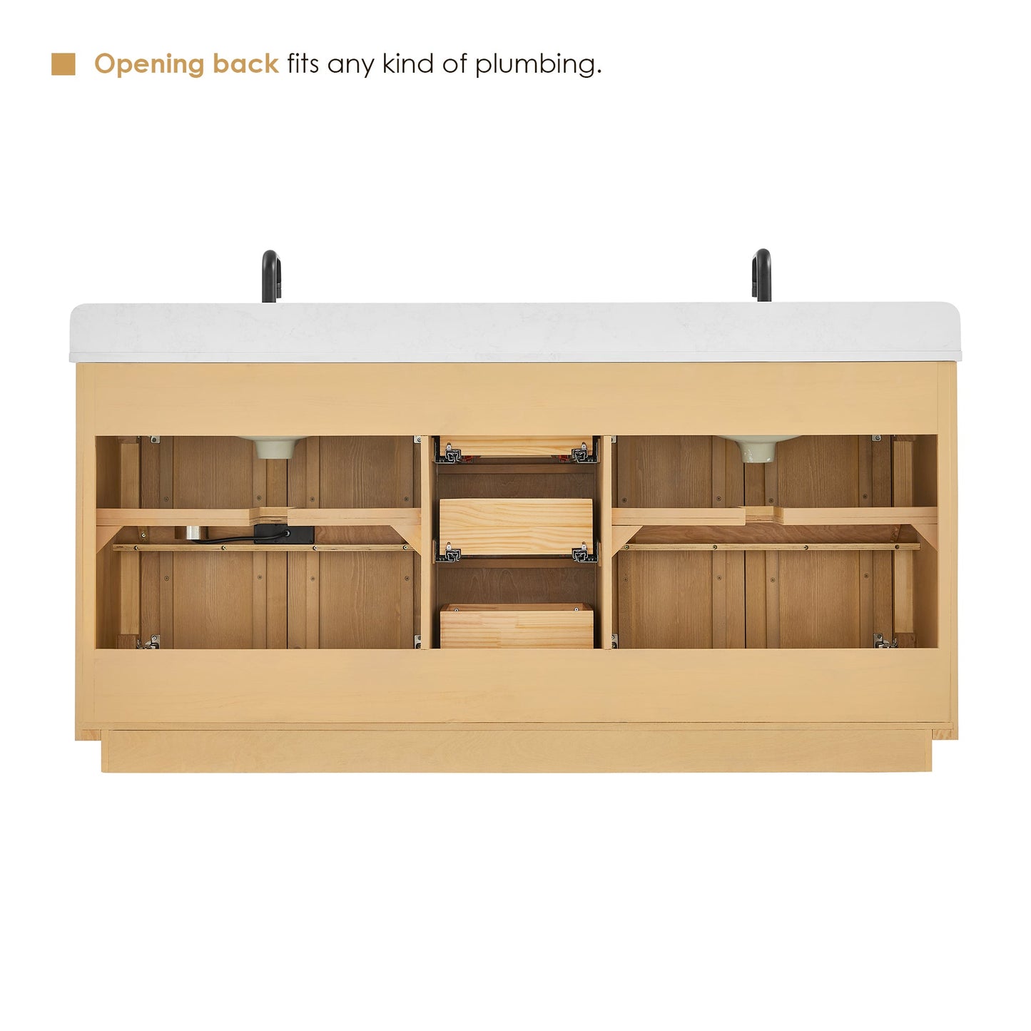 Altair Designs Clayton 72" double vanity with top - 580072-WL-GW-NM