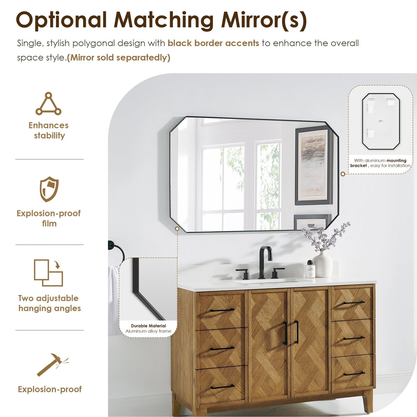 Altair Designs Clara 36"/48"/60"/72" single/double vanity with top - 587036-WB-CTQ-NM
