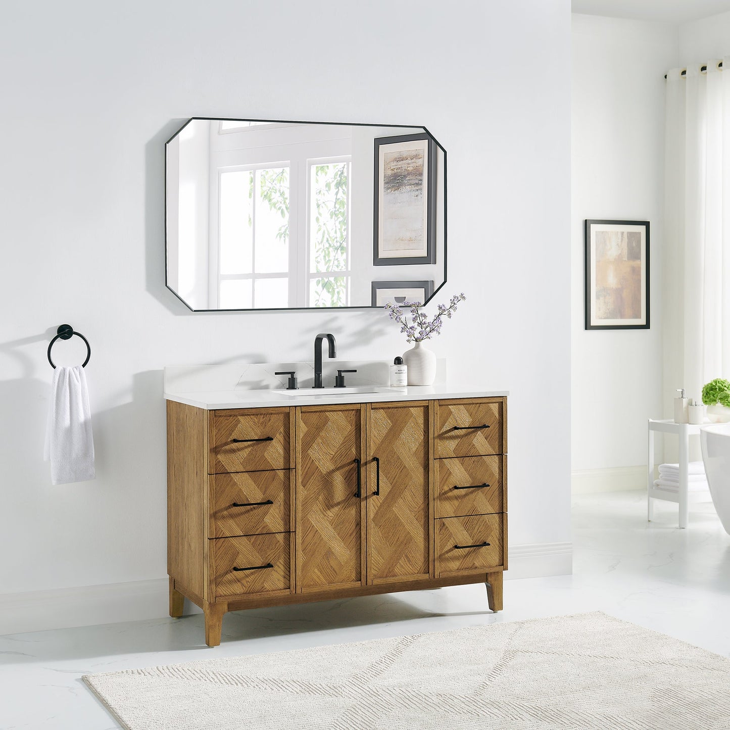 Altair Designs Clara 36"/48"/60"/72" single/double vanity with top - 587036-WB-CTQ-NM