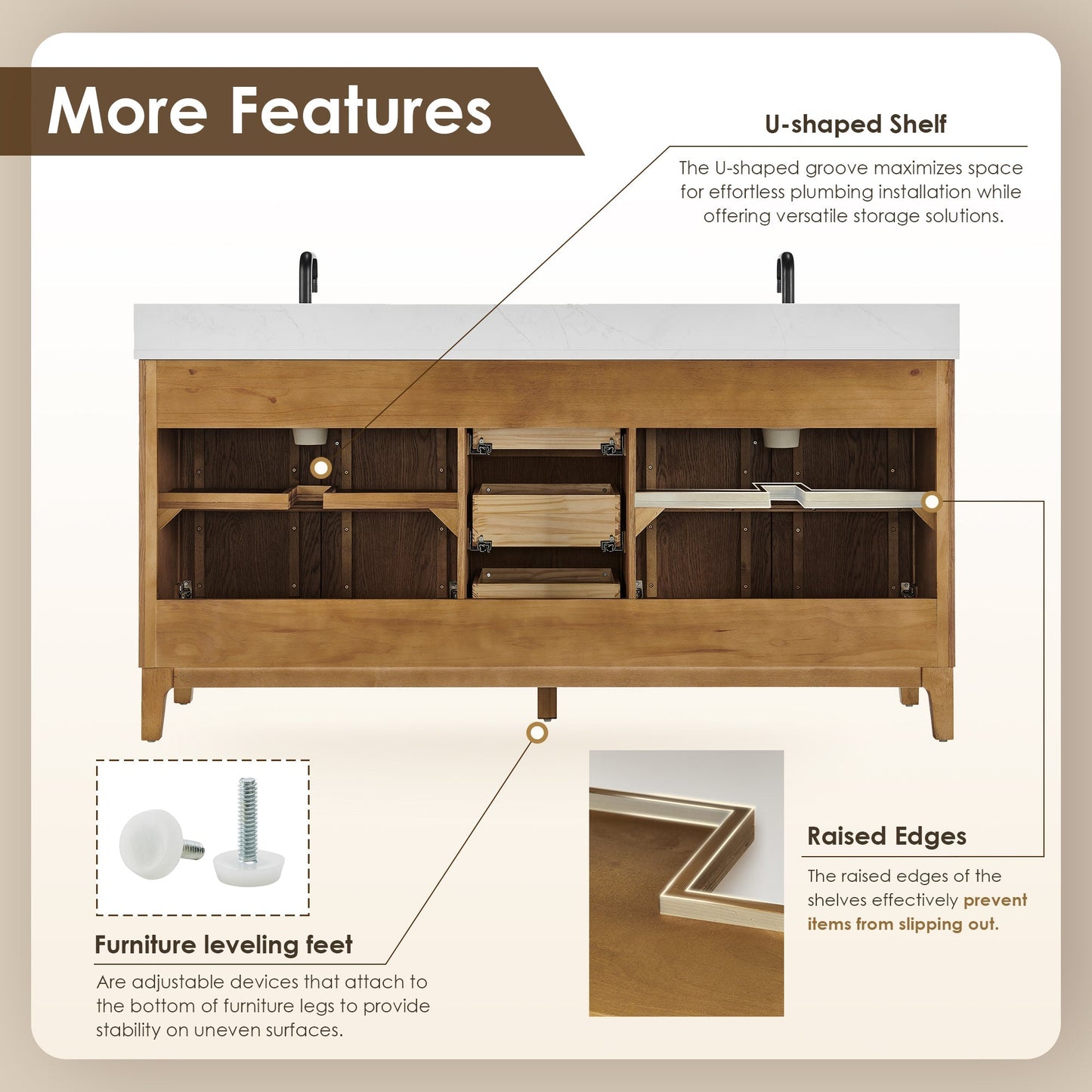 Altair Designs Clara 36"/48"/60"/72" single/double vanity with top - 587036-WB-CTQ-NM