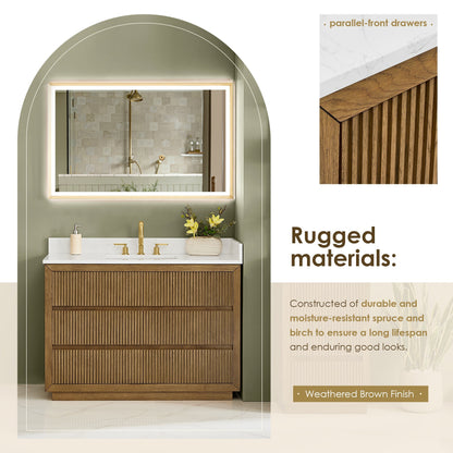 Altair Designs Navan 30"/36"/48"/60"/72" single/double vanity with top - 588030-WB-GW-NM