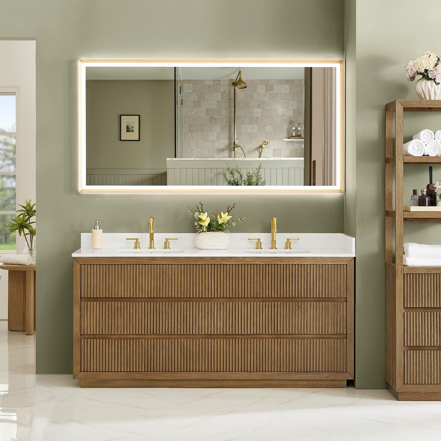 Altair Designs Navan 30"/36"/48"/60"/72" single/double vanity with top - 588030-WB-GW-NM