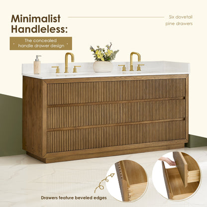 Altair Designs Navan 30"/36"/48"/60"/72" single/double vanity with top - 588030-WB-GW-NM