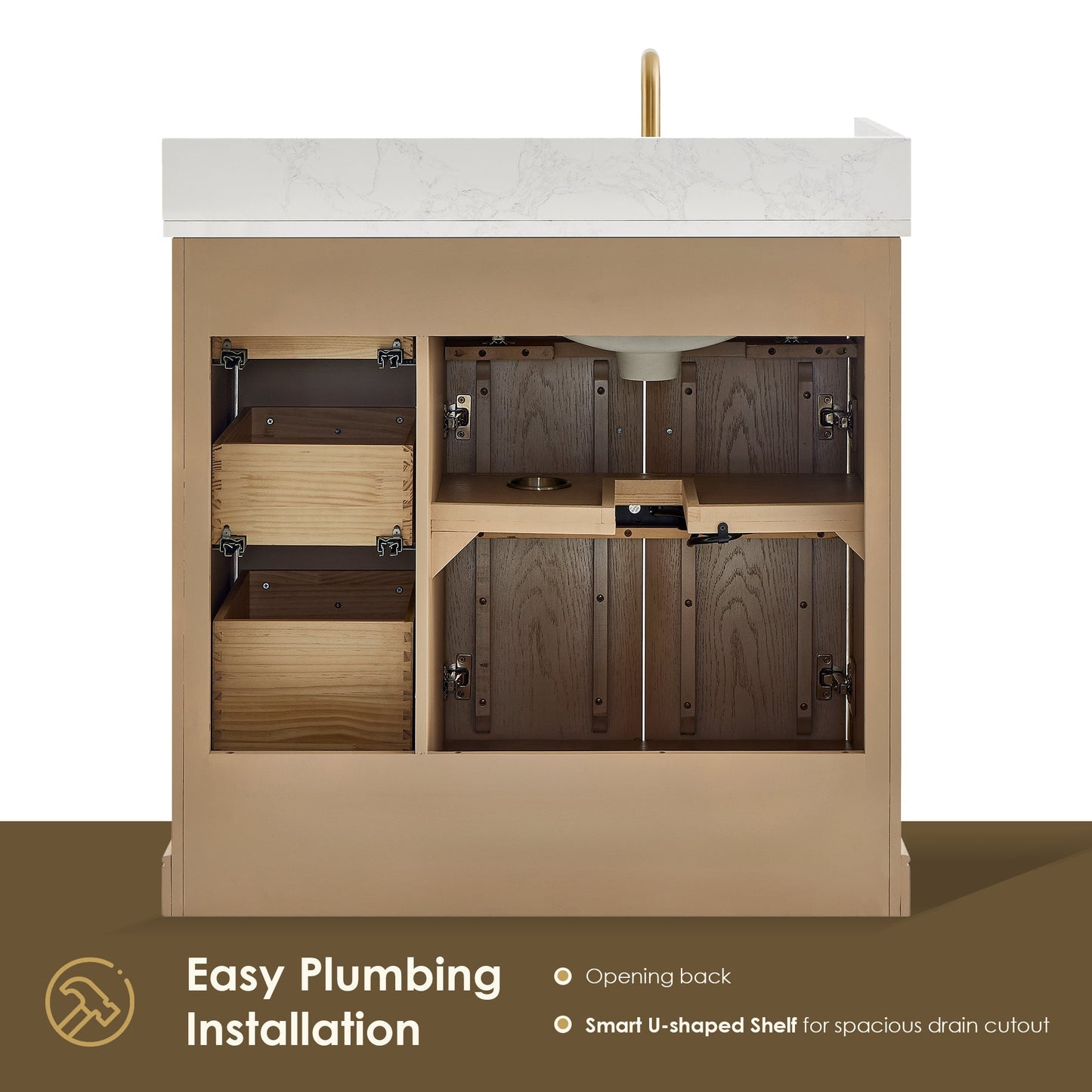 Altair Designs Barnett 36"/48"/60“/72" single/double vanity with top - 589036-NK-GW-NM