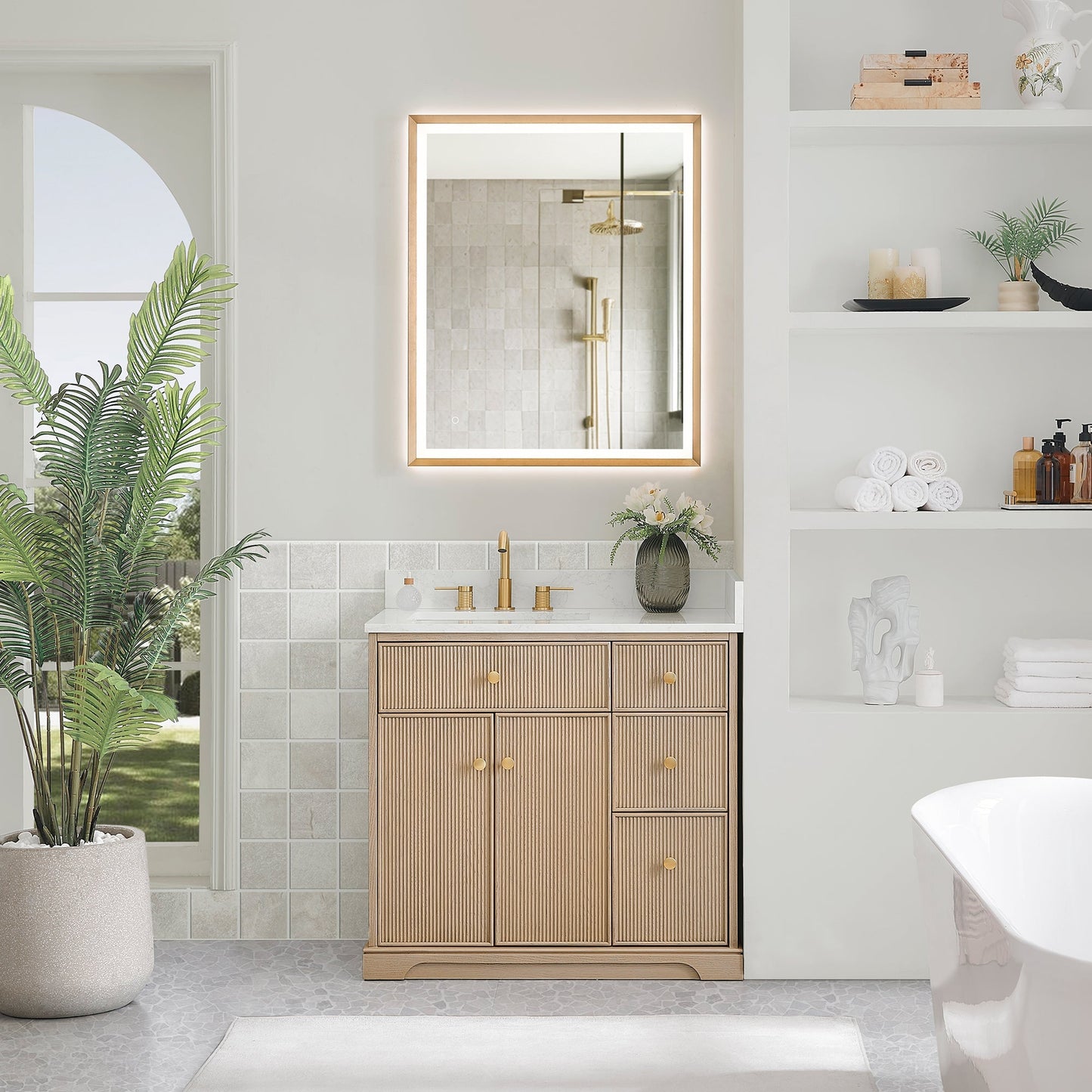 Altair Designs Barnett 36"/48"/60“/72" single/double vanity with top - 589036-NK-GW-NM