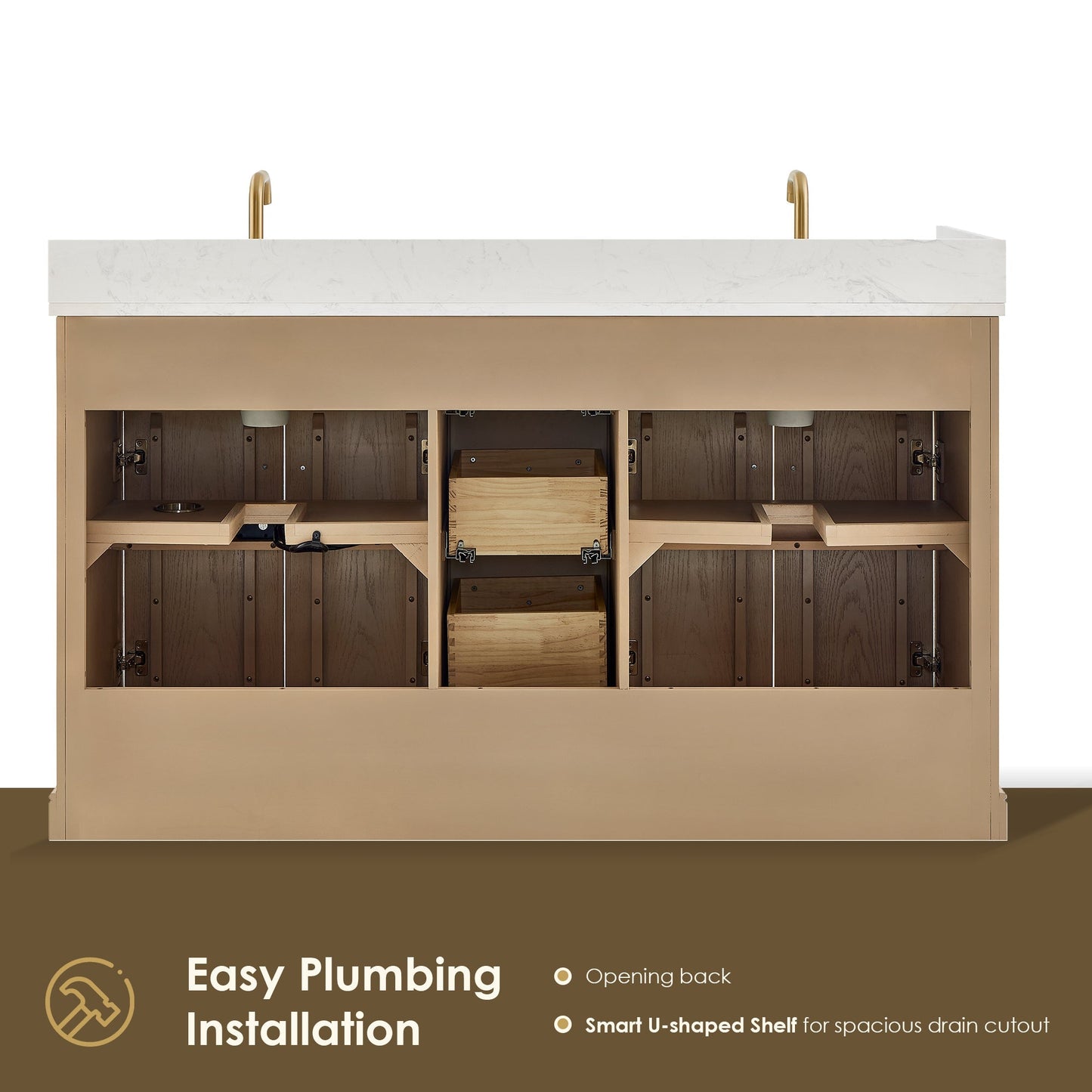 Altair Designs Barnett 36"/48"/60“/72" single/double vanity with top - 589036-NK-GW-NM