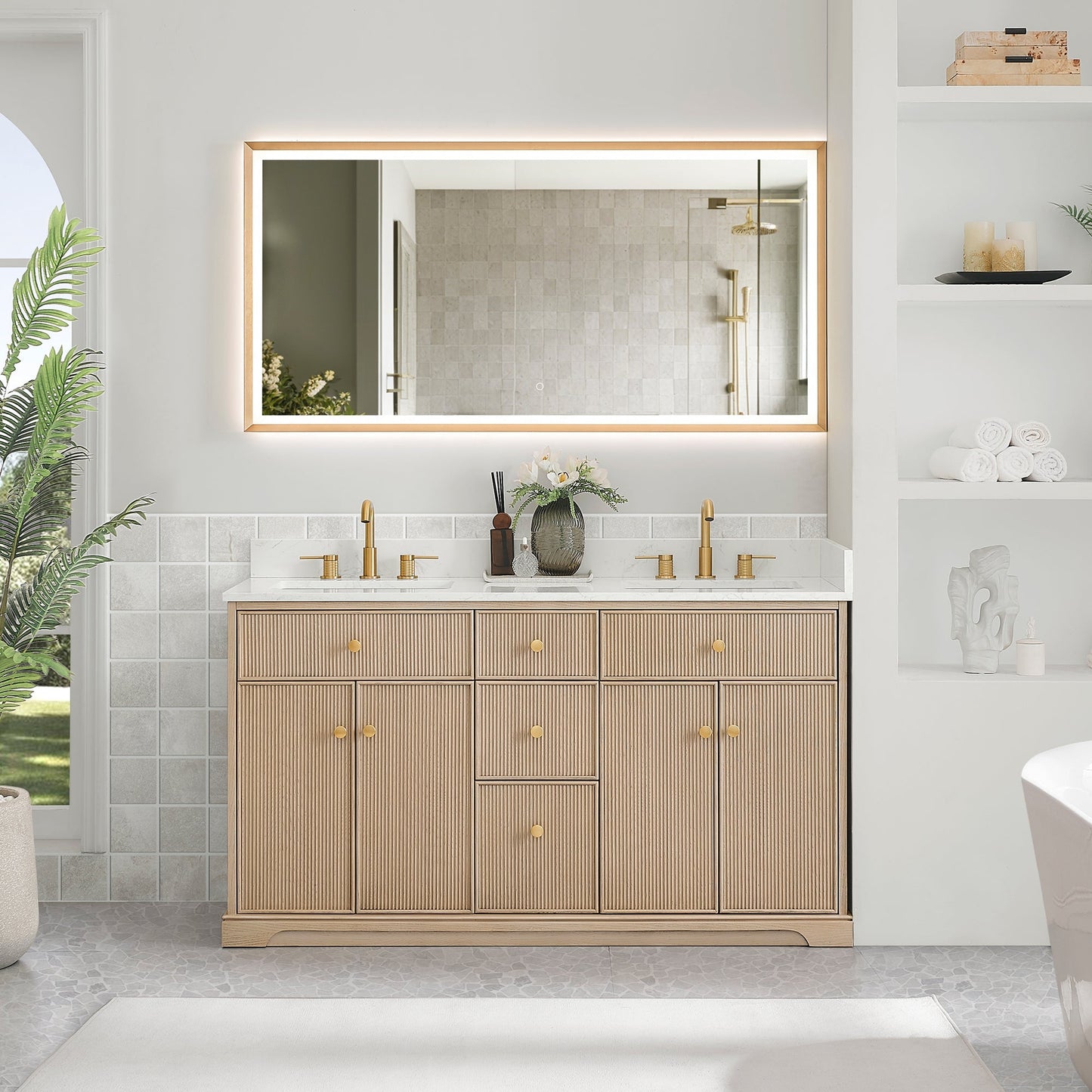 Altair Designs Barnett 36"/48"/60“/72" single/double vanity with top - 589036-NK-GW-NM
