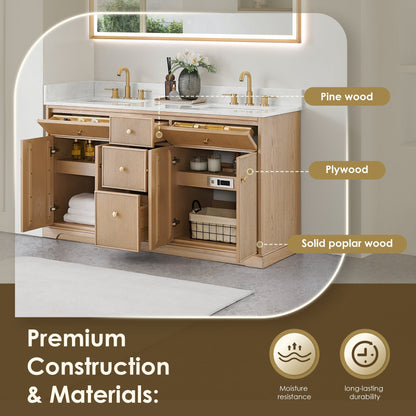 Altair Designs Barnett 36"/48"/60“/72" single/double vanity with top - 589036-NK-GW-NM
