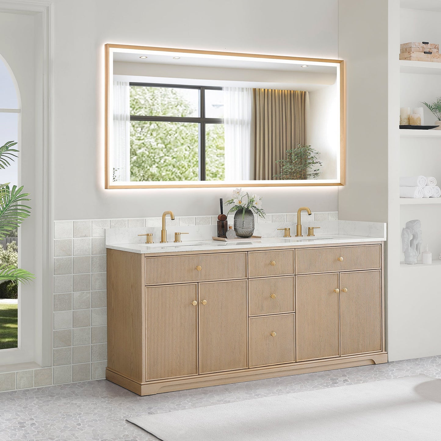 Altair Designs Barnett 36"/48"/60“/72" single/double vanity with top - 589036-NK-GW-NM