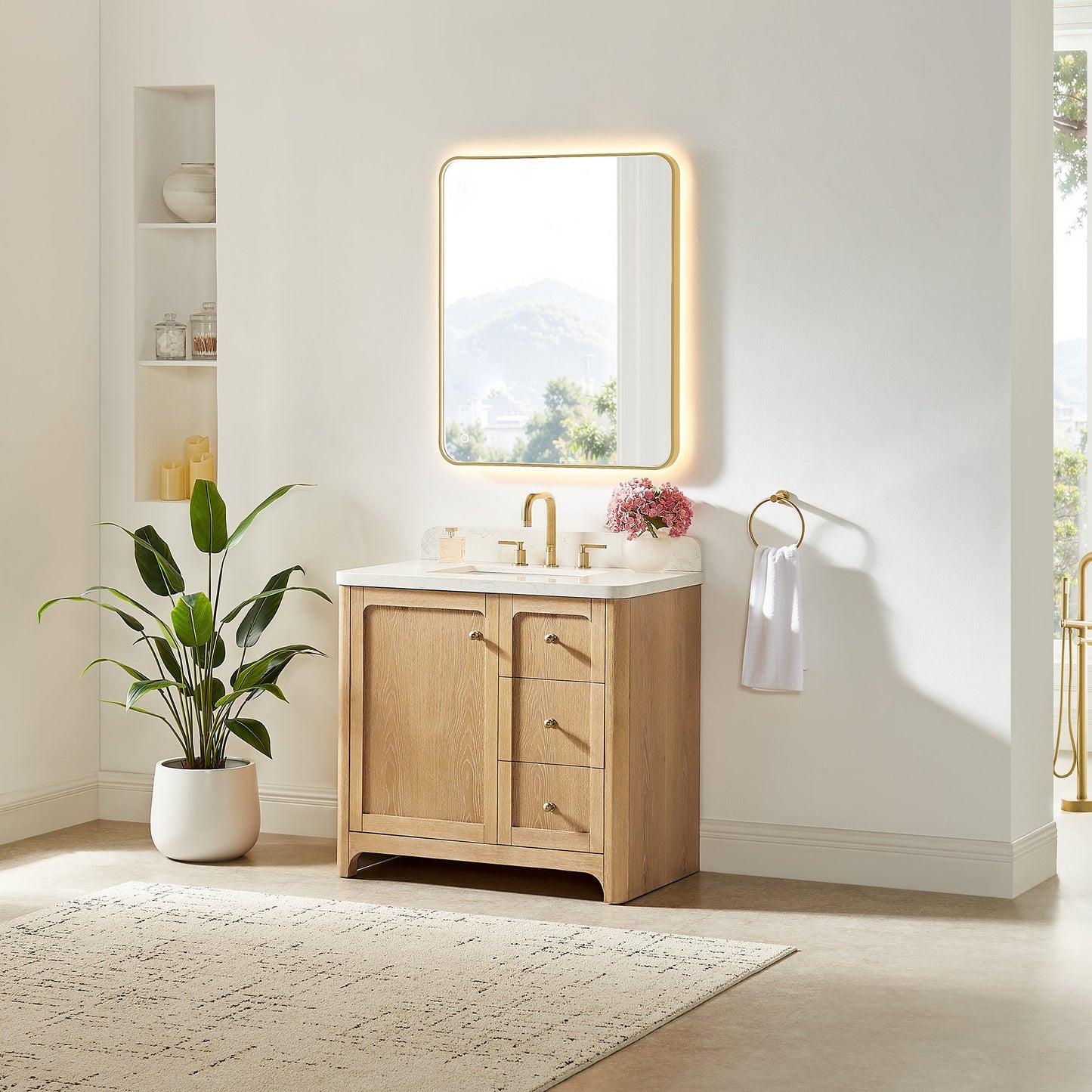 Altair Designs Milner 36"/48"/60"/72" single/double vanity with top - 591036-BA-GW-NM