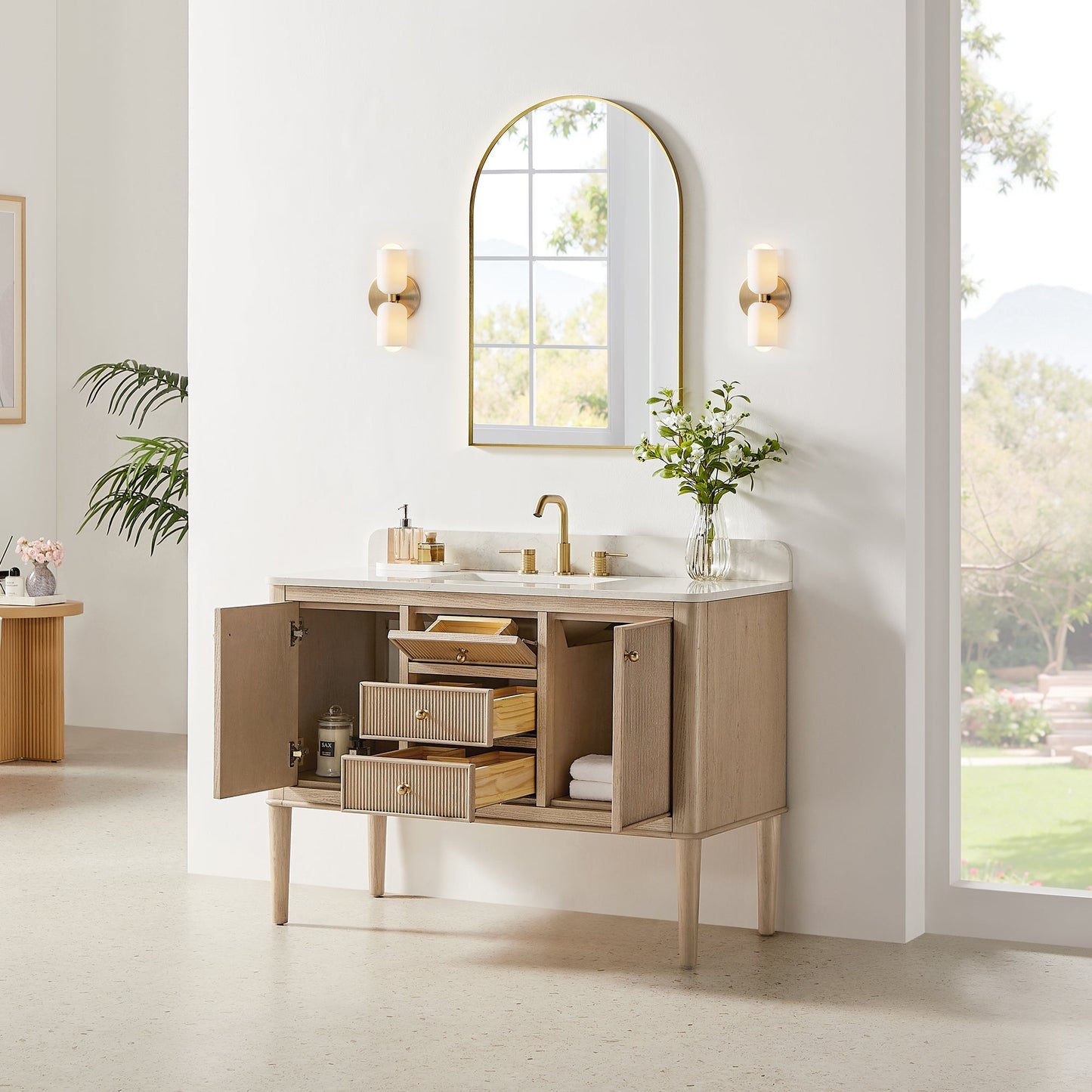 Altair Designs Blaise 48"/54"/60"/72" single/double vanity with top - 593048-LA-GW-NM