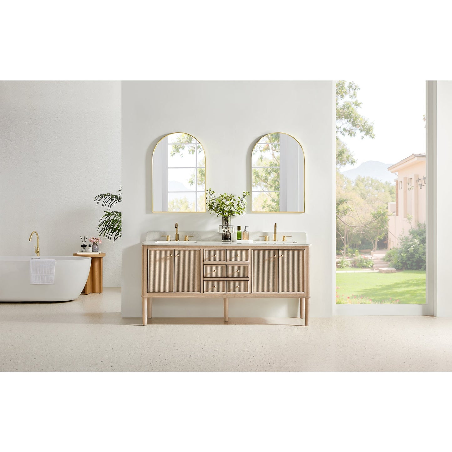 Altair Designs Blaise 48"/54"/60"/72" single/double vanity with top - 593048-LA-GW-NM