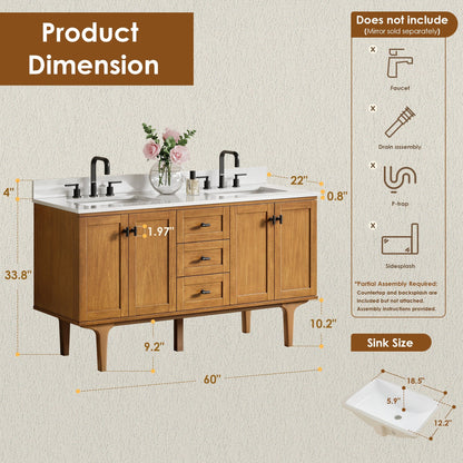 Altair Designs Orasia 36"/48"/60"/72" single/double vanity with top - 595036-MB-CMQ-NM