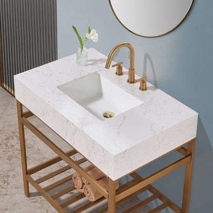 Altair Designs 36" single vanity with top - 68036-AWAP-MB-NM