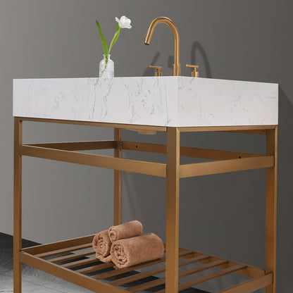 Altair Designs 36" single vanity with top - 68036-AWAP-MB-NM