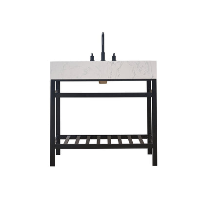 Altair Designs 36" single vanity with top - 68036-AWAP-MB-NM