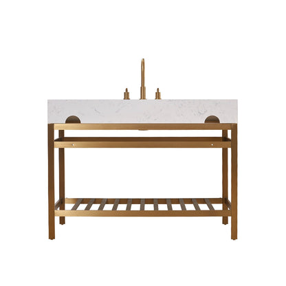 Altair Designs 48" single vanity with top - 68048-AWAP-MB-NM