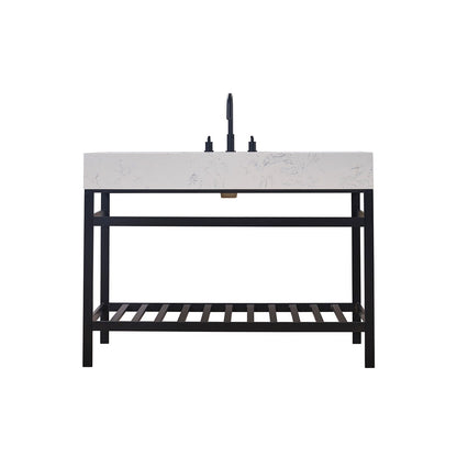Altair Designs 48" single vanity with top - 68048-AWAP-MB-NM