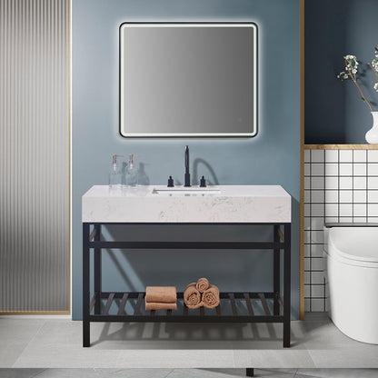 Altair Designs 48" single vanity with top - 68048-AWAP-MB-NM