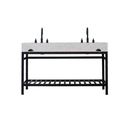 Altair Designs 60" double vanity with top - 68060-AWAP-MB-NM
