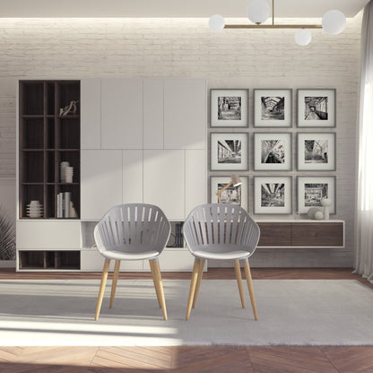 Midtown Concept Cannes Grey Eucalyptus Indoor Dining Chair - 4PC - SC CANNES GR_WH PAR