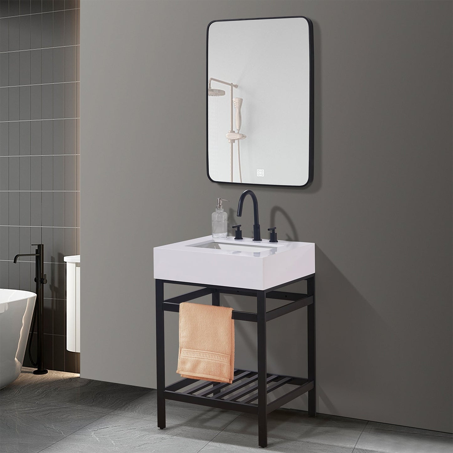 Altair Designs 24" single vanity with top - 70024-SWAP-MB-NM